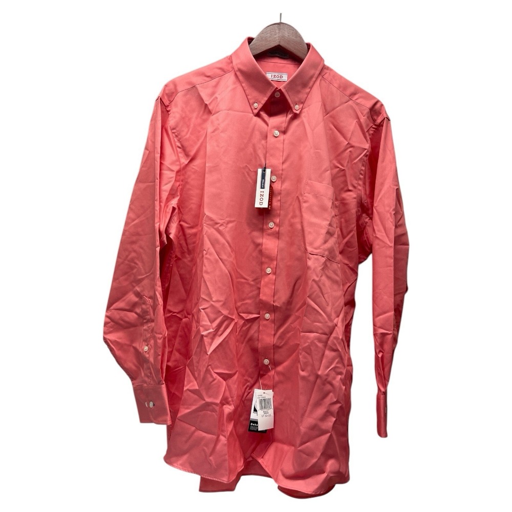 Izod Regular Fit Men's Salmon Color 17/32-33 Long Sleeve Button Down Shirt